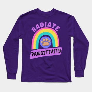 Radiate Pawsitivity Organic Rainbow aesthetic Long Sleeve T-Shirt